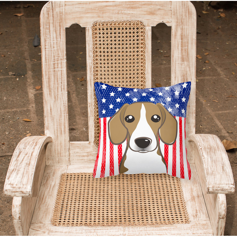 Coussin 14 "American Flag, 18 po x 18 po, Beagle