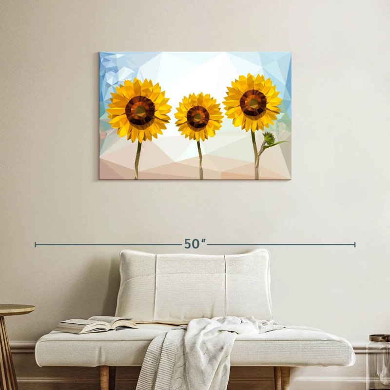 Tournesols géométriques, H 24 po x l 36 po