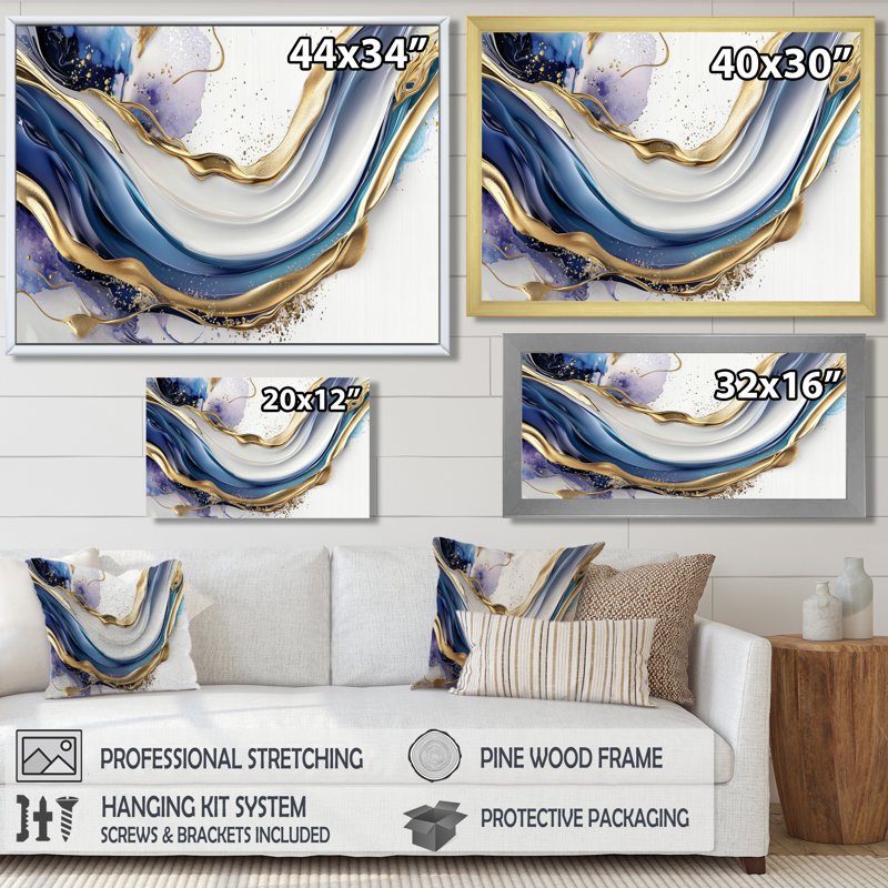 «Ratchford Golden Silence Of Minimal Marble Waterfall I», art mural minimaliste abstrait, H 30 po x l 40 po, Brun