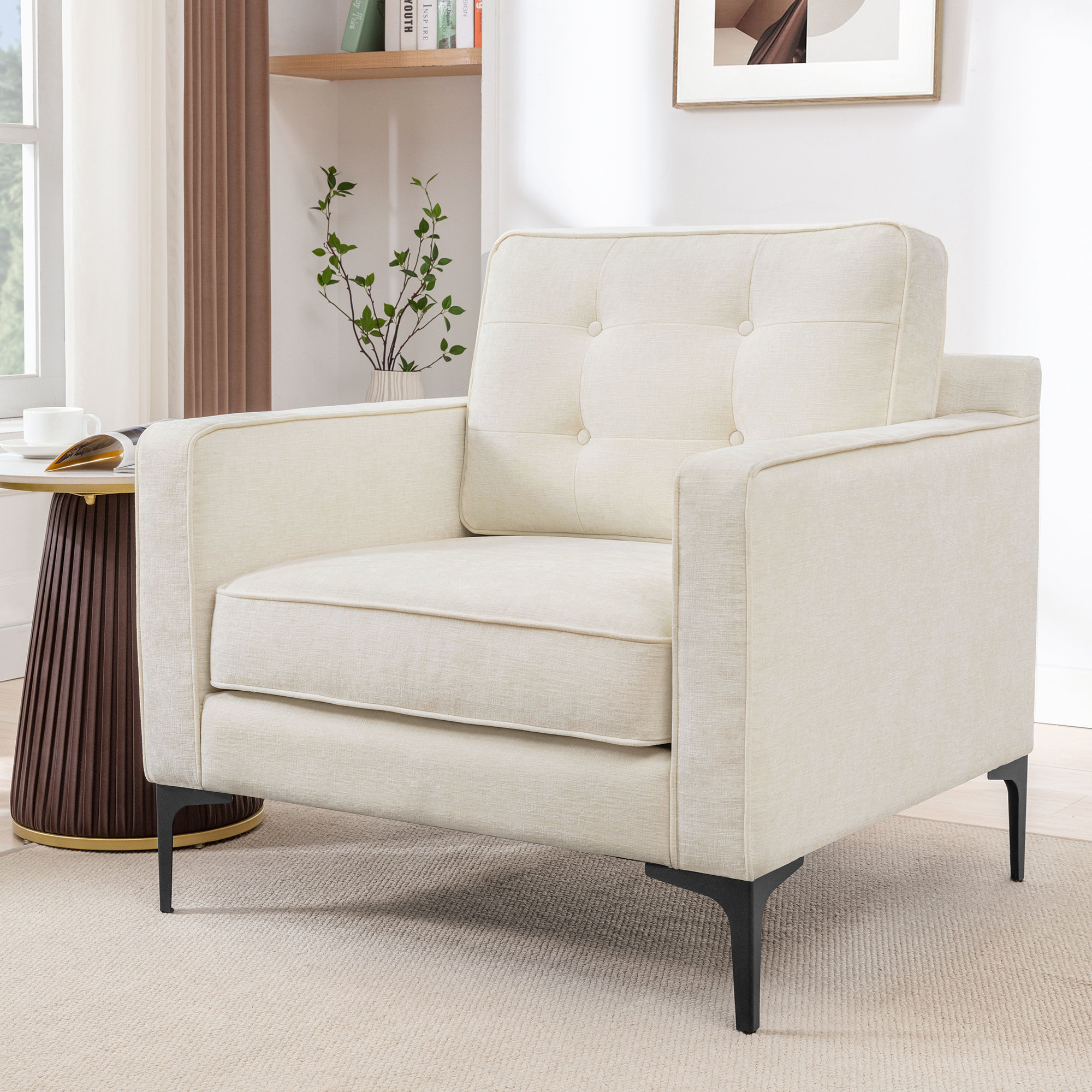 Mercer41 Lavoris 34.3'' Wide Tufted Armchair & Reviews | Wayfair