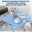 Ensemble bistro 3 pièces, table de patio et chaises pliantes, mobilier d'extérieur peu encombrant bleu-1131075369