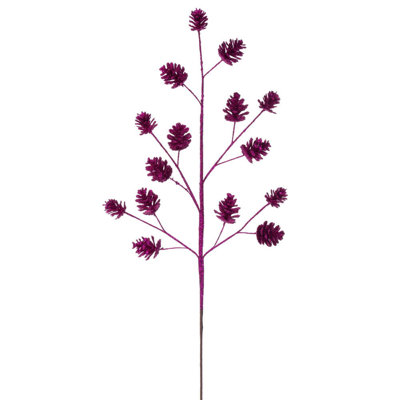 Vickerman 24" Artificial Mocha Pinecone Glitter Spray 6/Bag.