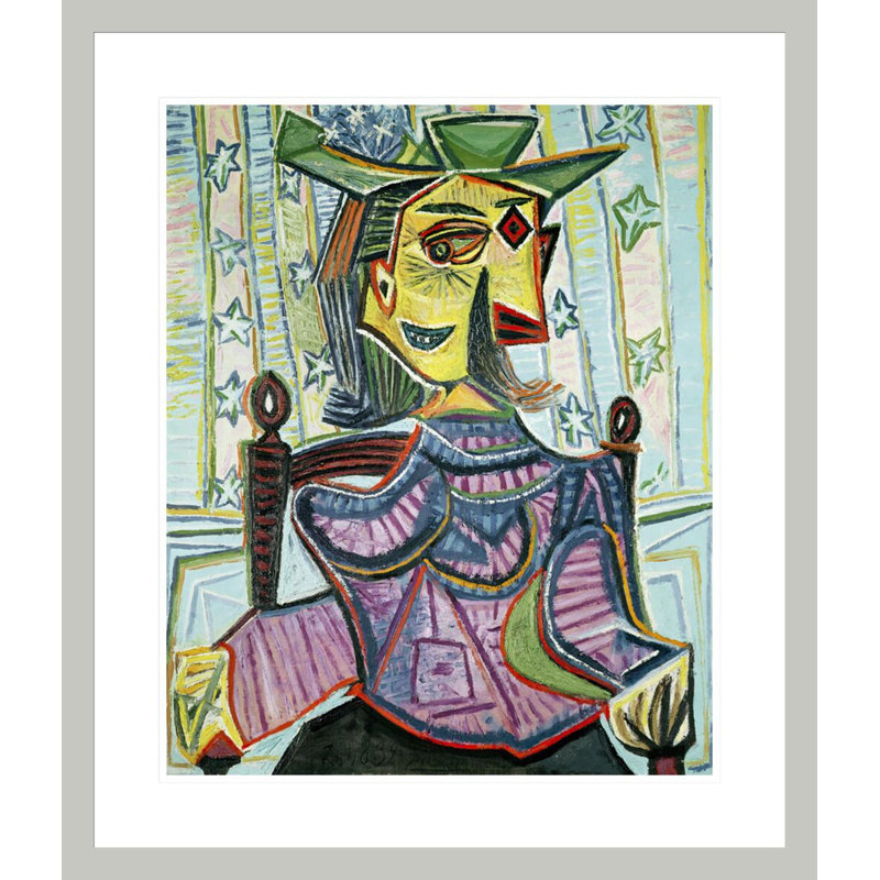 Portrait assis de Dora Maar par Pablo Picasso, impression giclée sur cadre, H 27,36 po x l 23,5 po