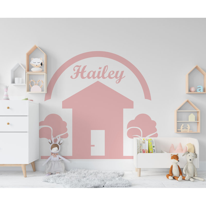 Big House Tree, nom personnalisé, décalcomanie murale tête de lit couleur bloc, autocollant mural Boho, autocollant de tête de lit, décalque mural arche, chambre de bébé