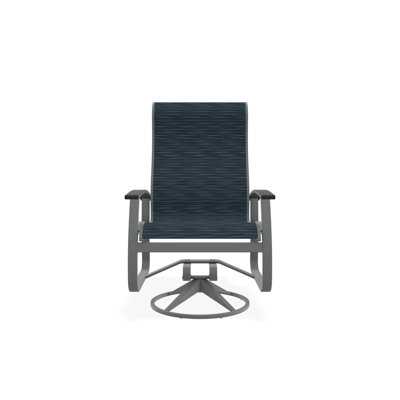 Belle Isle Sling Aluminum Frame Dining Supreme Swivel Rocker with Marine Grade Polymer Arm Accent by Telescope Casual