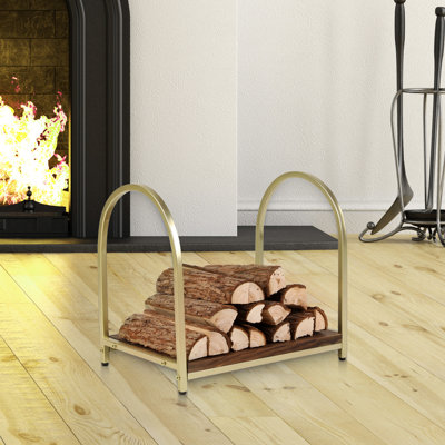 Juleny 42.9 cm W X 30 cm D Brass Tone Log Rack