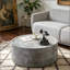 Table basse ronde en bois aggloméré pour le salon-128966594-128966595-128966596