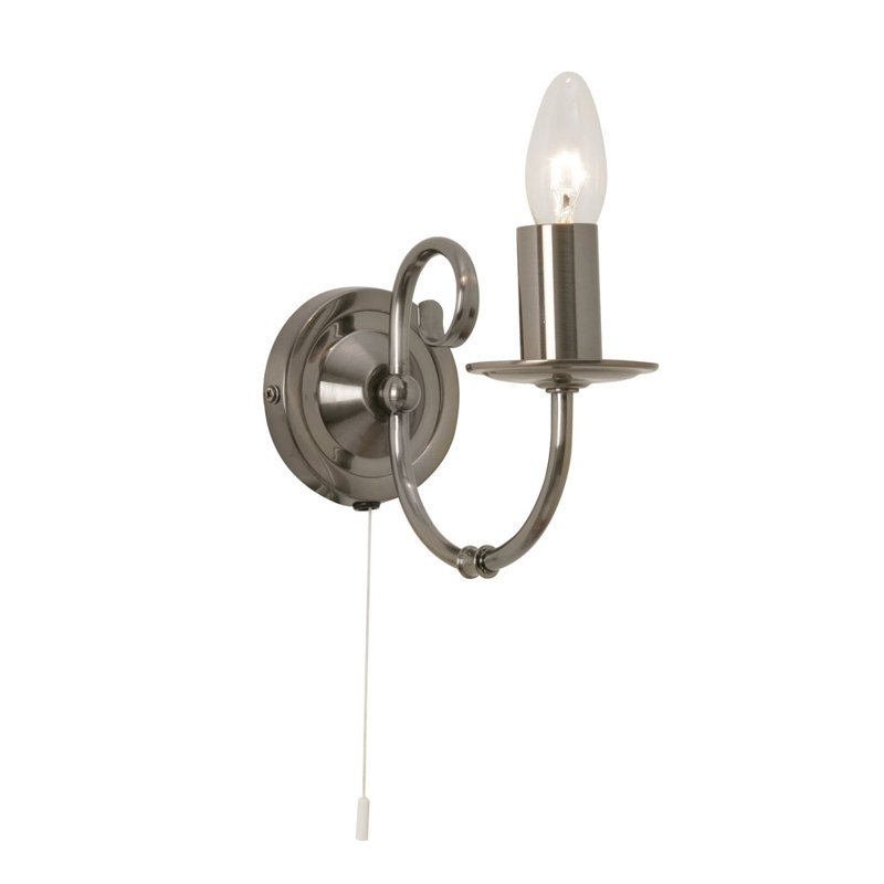 Bonifacio Candle Wall Light, Antique Silver