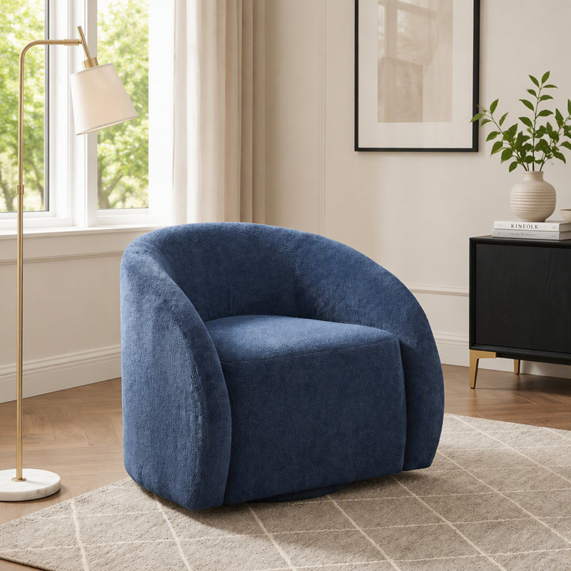 Fauteuil d'appoint pivotant de luxe avec revêtement en microfibre