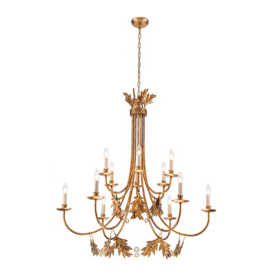 Sweet Olive 12 Light Chanelier - Gold