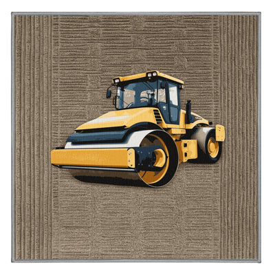 Machine Washable Transportation Grey Area Rug