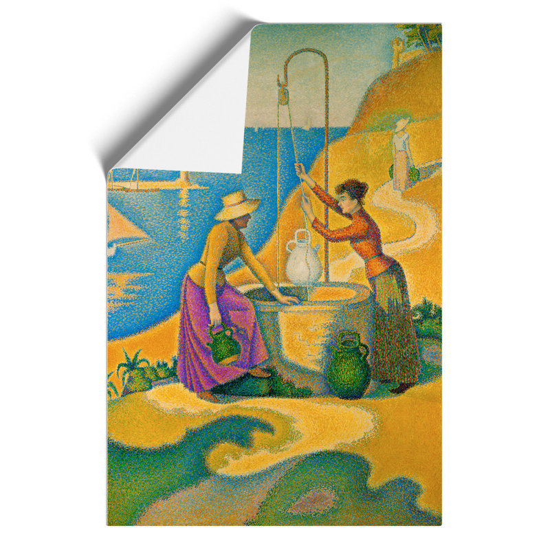 Women At The Well by Paul Signac - No Frame Painting, 42cm H x 30cm W x 0.1cm D