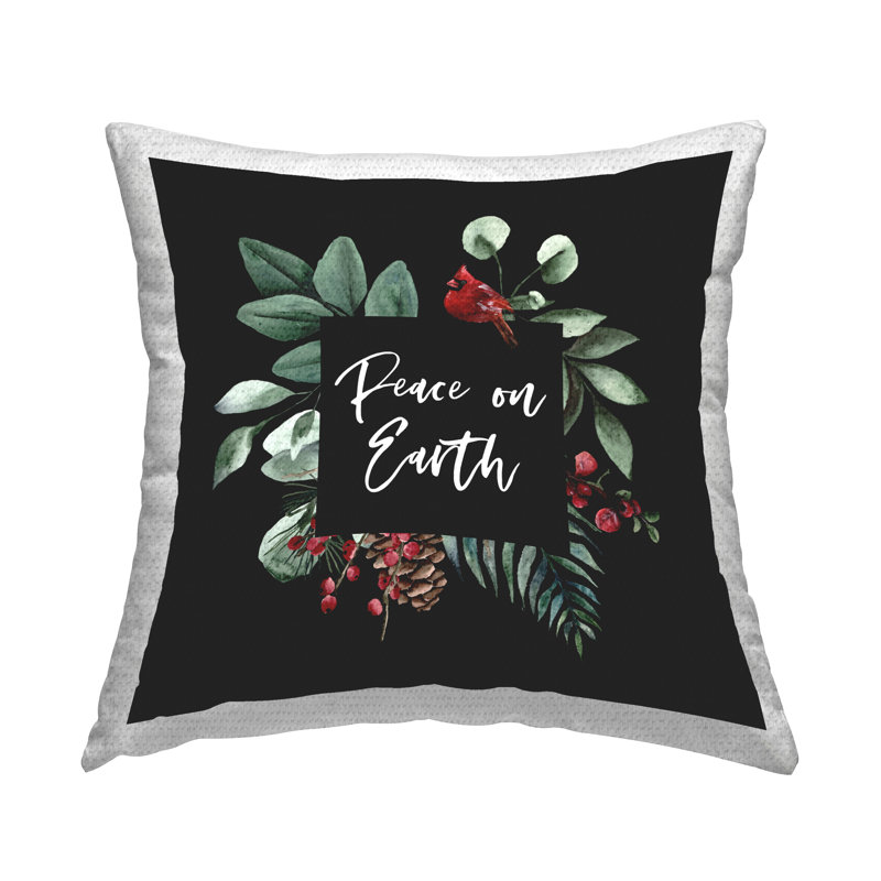 Coussin d'extérieur imprimé Peace on Earth Cardinal Botanicals par Valerie Weiners