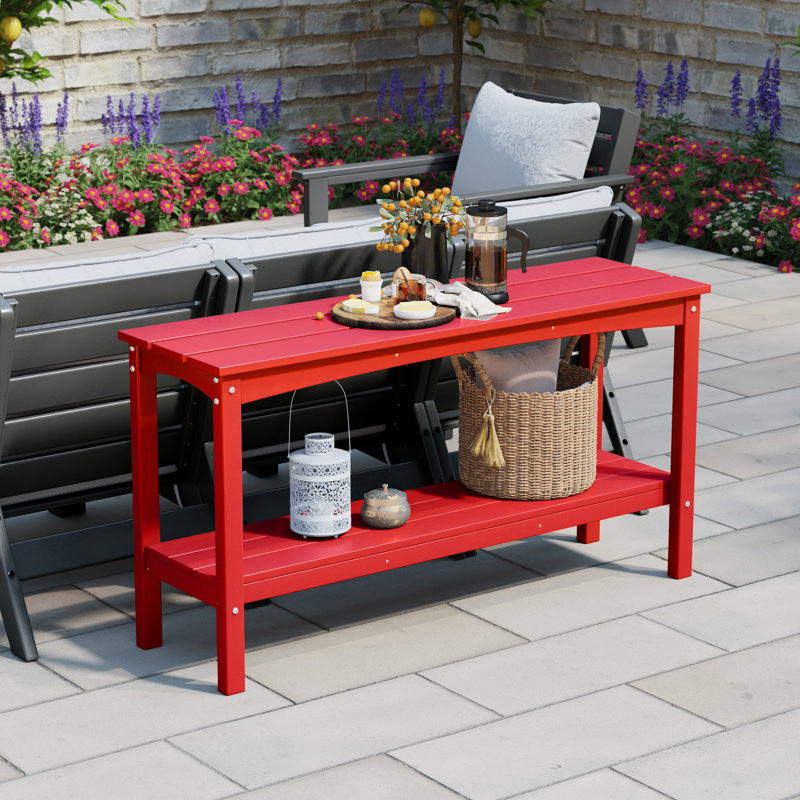 Console d'extérieur rectangulaire L 16,65 po x l 55 po Laguna, Rouge