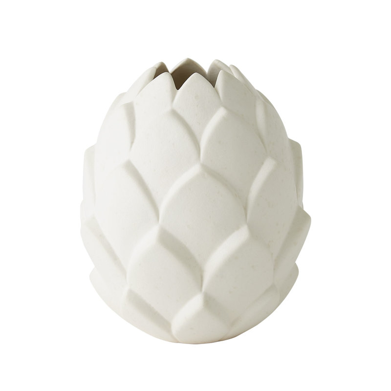 Artichaut Vase-White, 7.75" H x 6.25" W x 6.25" D