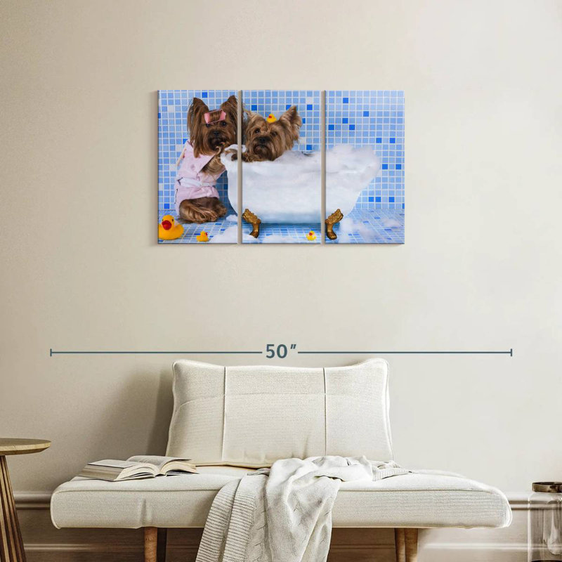Ketti Bubble Bath Dogs, 20" H x 33" W