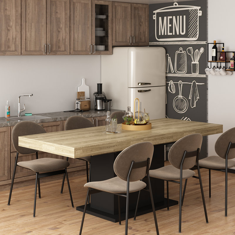 Azzedine 31.5 " Extendable Rectangular Dining Table, Black