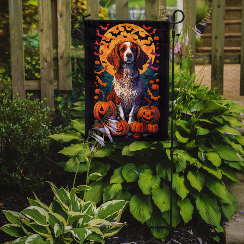 Drapeau d'Halloween épagneul Brittany, 15,5 po x 11,25 po