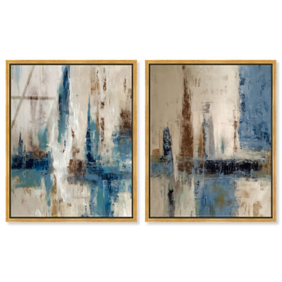 «Layers of Time Duo», ensemble de reproductions d'art encadrées par Art Remedy, cadre doré, 30 x 36