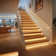 LED Smart Motion-Activated Stair Light with Remote Controlled Motion LED Step Light LED, Stair Lighting Adjustable Brightness Light Speed Steps Number(12Steps,3000k)