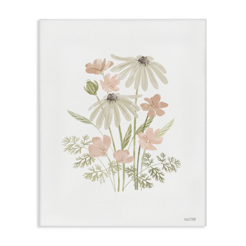Art mural sur toile Subtil Wild Blooms par House Fenway, H 40 po x l 30 po