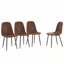 Ensemble de 4 chaises cuillère en métal à dossier en suède parfaites pour les maisons de style scandinave-95930218