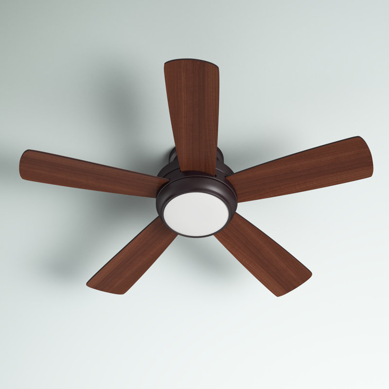 Tempo 44-Inch White Low Profile Ceiling Fan with LED Light and Remote