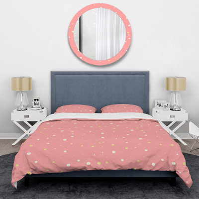 Ensemble de housse de couette en microfibre rose / jaune 2 pièces