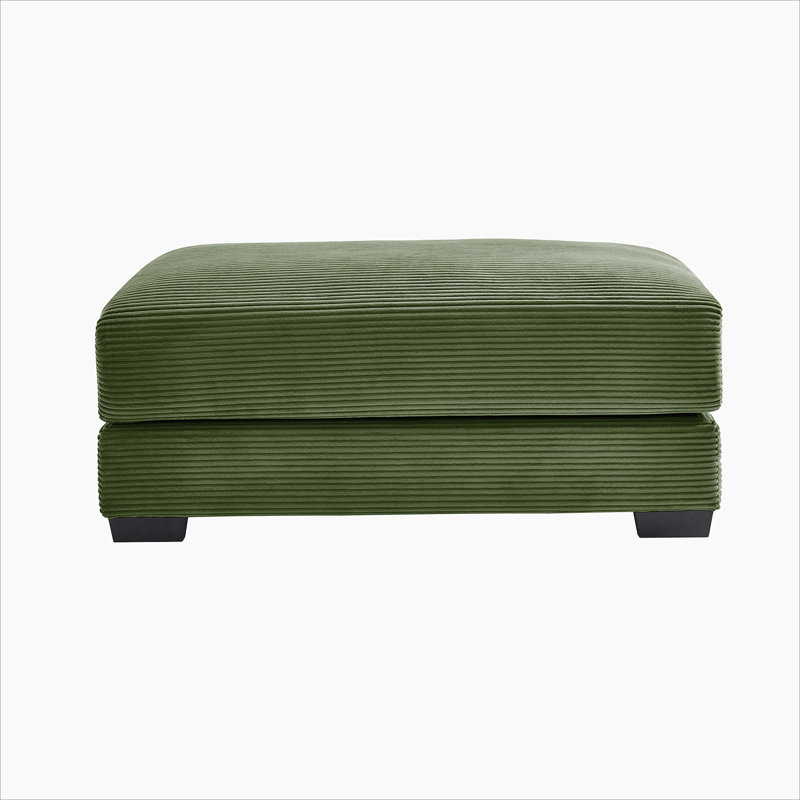 28 repose-pieds en velours côtelé - vert, Vert