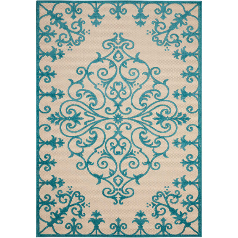 Friedler Abstract Indoor / Outdoor Rug, Rectangle 9'6" x 13'