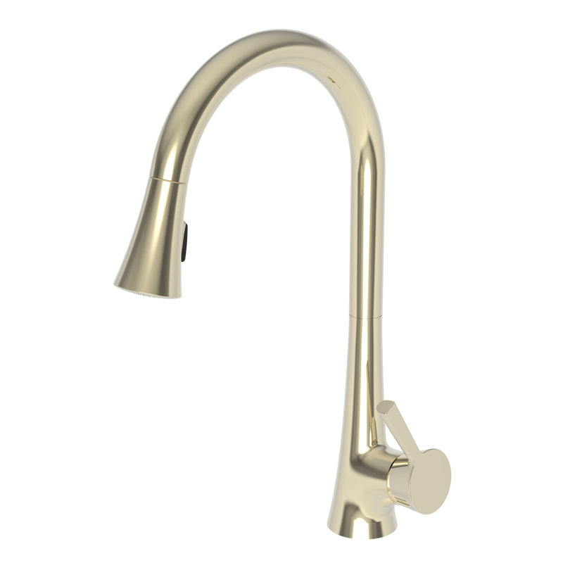Vespera Single Handle Pull Down Kitchen Faucet, French Gold (PVD)