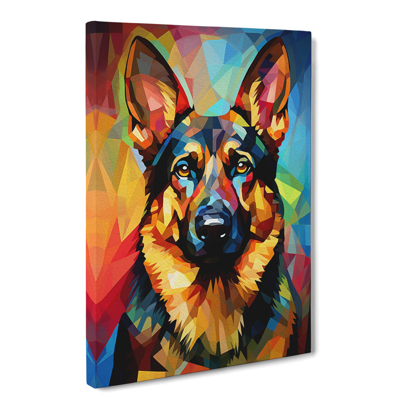 German Shepherd Orphism - Wrapped Canvas
