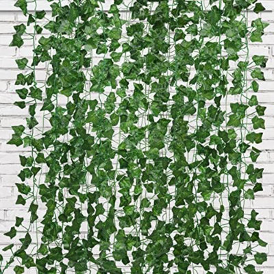Fake Vines 24 Pack 173 FT Artificial Ivy Leaves Wall Decor Leaf Plants Greenery Garland Hanging Plant Vine Fake Leaf Vines For Room Garden Office Wedding Wall Décor