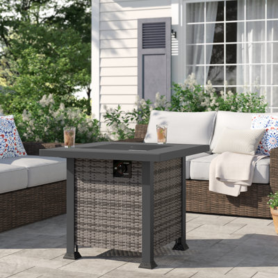 Amirea Square Propane Smokeless Fire Pit Table