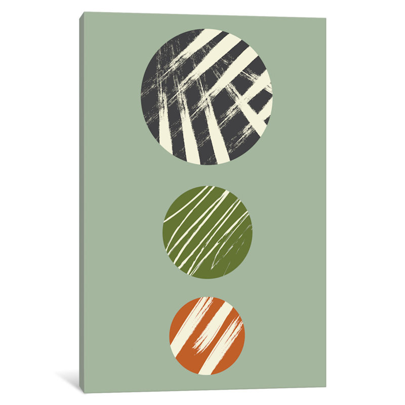 Cercles avec texture - Impression sur toile, H 60 po x l 40po x P 1,5 po, Toile avec cadre noir, Pas de tapis