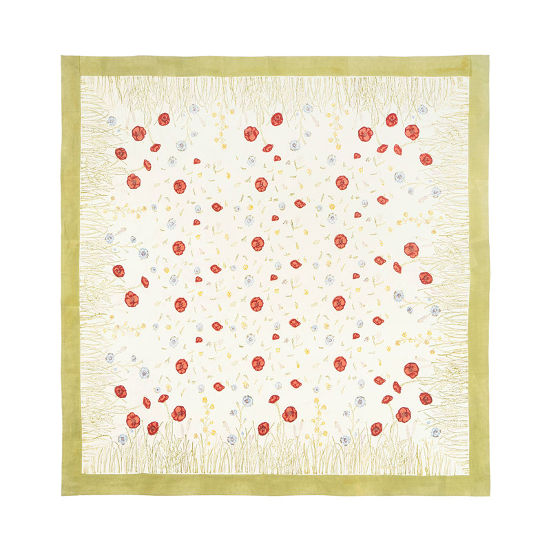 Springfields Handmade Floral Tablecloth, 71" W x 71" L