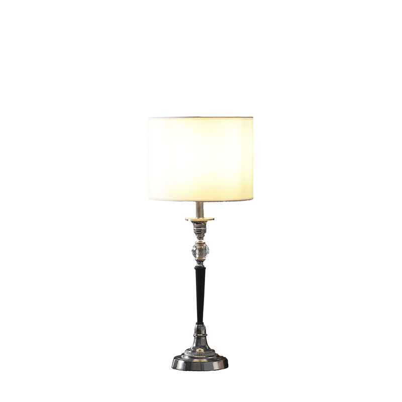 Albi 22.75" Black and Silver Metal Crystal Table Lamp