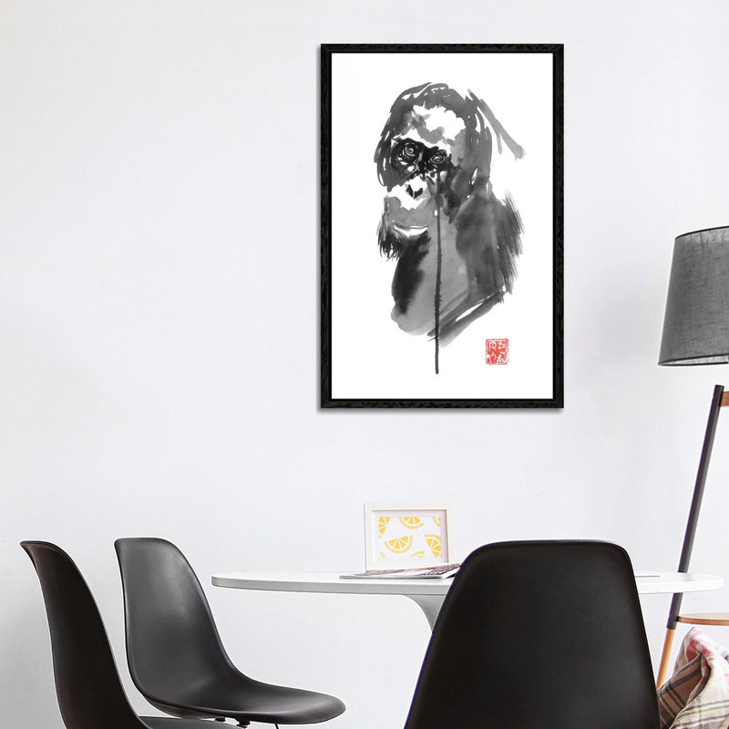 Borneo IV by Péchane - Painting on Canvas, 101.6 cm H x 66.04 cm W, Black Framed