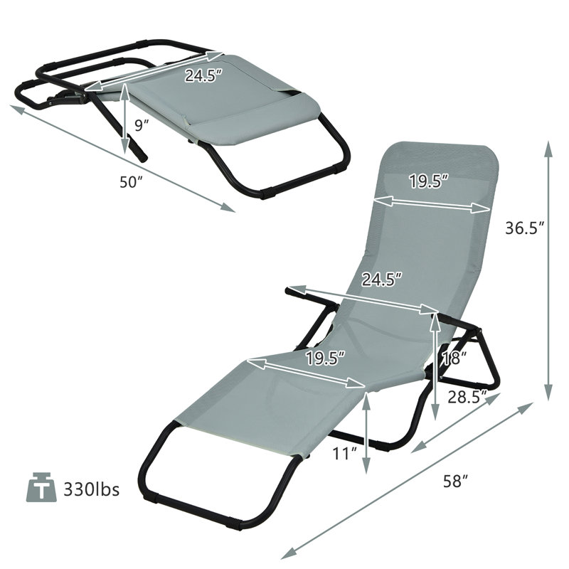 Keyondre Outdoor Metal Chaise Lounge Set