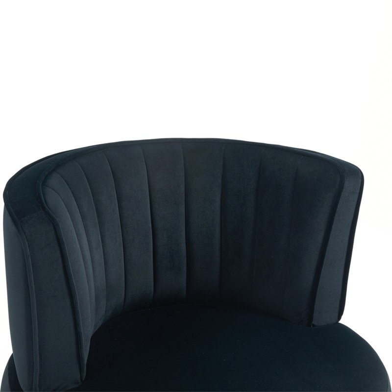 360 Degree Swivel Cuddle Barrel Accent Sofa Chairs,Living room chair,Reading chair, Black Velvet