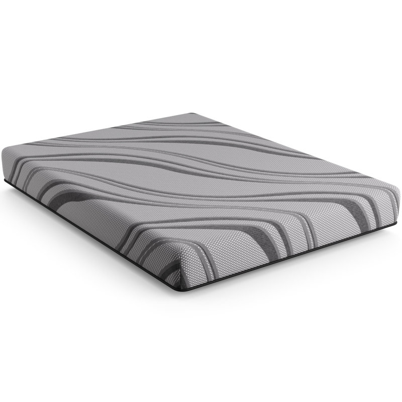 Matelas simple avec mousse de gel de 8 po Nl - ferme, sommeil frais avec mousse haute densité, confort, base, matelas ferme gris, élégant et gel