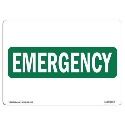 Étiquette de signe d'urgence