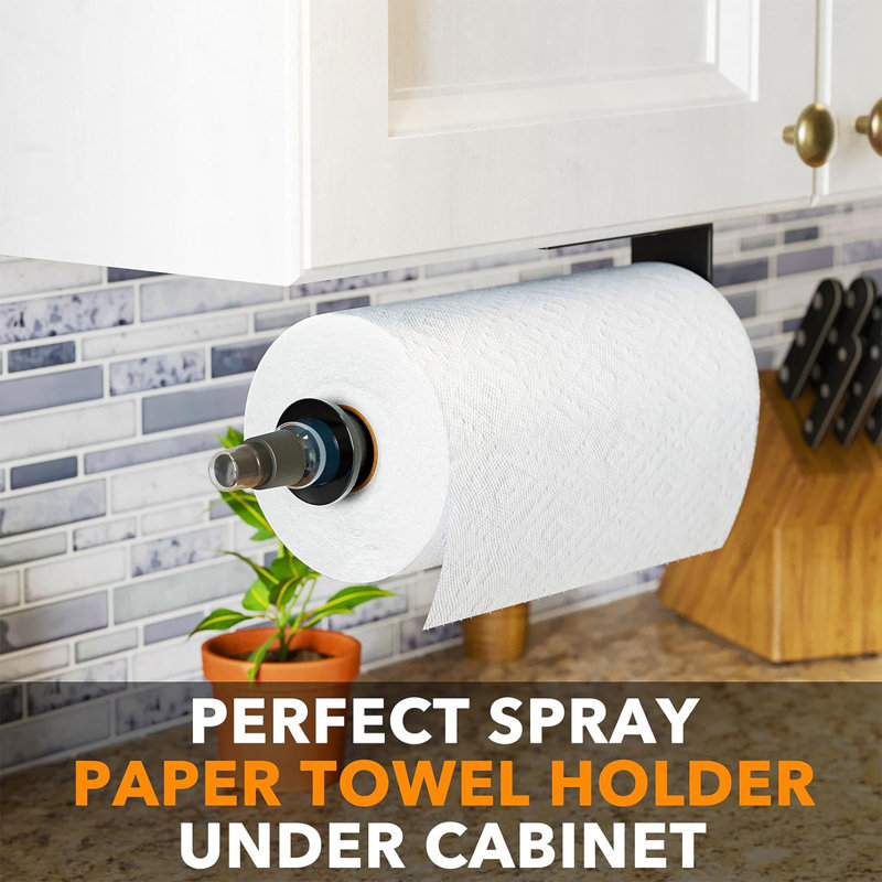 2 in 1 Wall Mounted Paper Towel Holder with with Spray Bottle