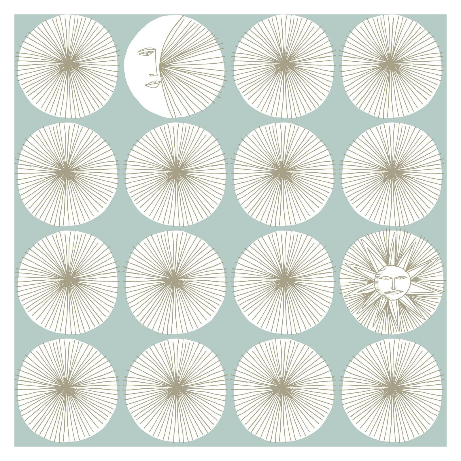 Mid-Century Peel & Stick Geometric Wallpaper, Light Blue/Glint