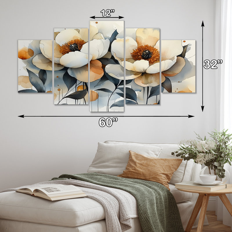 Automne harmonie pivoines flottantes Bouquet II - harmonie - art mural traditionnel pour salon diamant