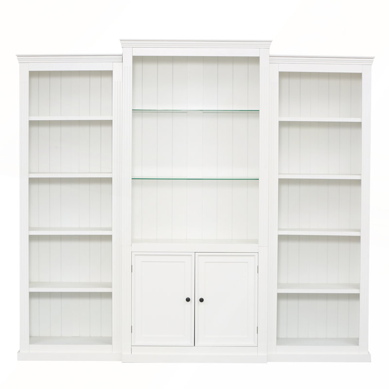 Retro Style 3-Piece Bookcase with 5-Colour Adjustable LED Light and Tempered Glass Shelves for Versatile Display and Storage