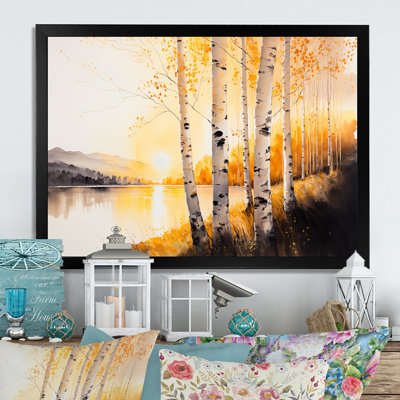 Golden Hour Birch Trees II - reproduction sur toile
