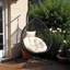 Chaise hamac robuste avec support, chaise à œufs suspendue durable avec tissage en rotin, chaises de balançoire intérieures et extérieures confortables avec coussin doux et amovible, convenant au balcon, à la chambre à coucher ou au jardin-250792369-250792368