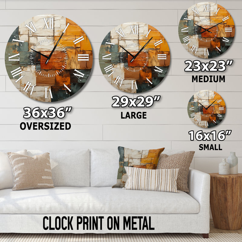 Horloge murale Hardedge Art Earthy Euphony I, Grand