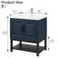 Ensemble de meuble-lavabo 32 po avec lavabo, meuble de rangement autoportant avec lavabo et robinet en céramique encastré, meuble-lavabo moderne pour petite salle de bain, salle d'eau, bleu-420751926-434467118